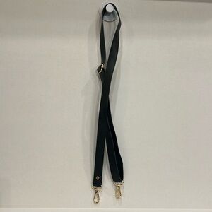 Black Leather Bag Strap with Gold Hardware
